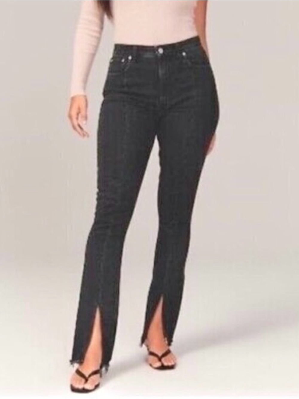 Abercrombie & Fitch Curve Love  Denim Skinny-Leg Black Jeans